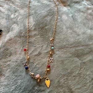 Chico's Gold Necklace with Colorful Charms